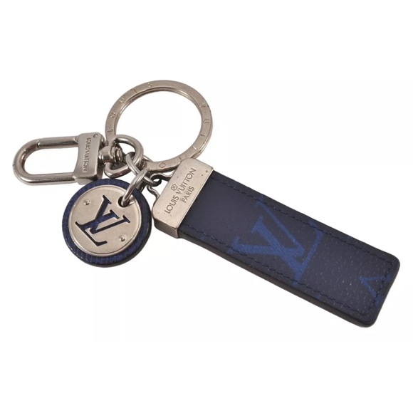 Auth Louis Vuitton Taiga Rama Porte Cles Neo LV Clue Bag Charm blue initials MH - Picture 13 of 13